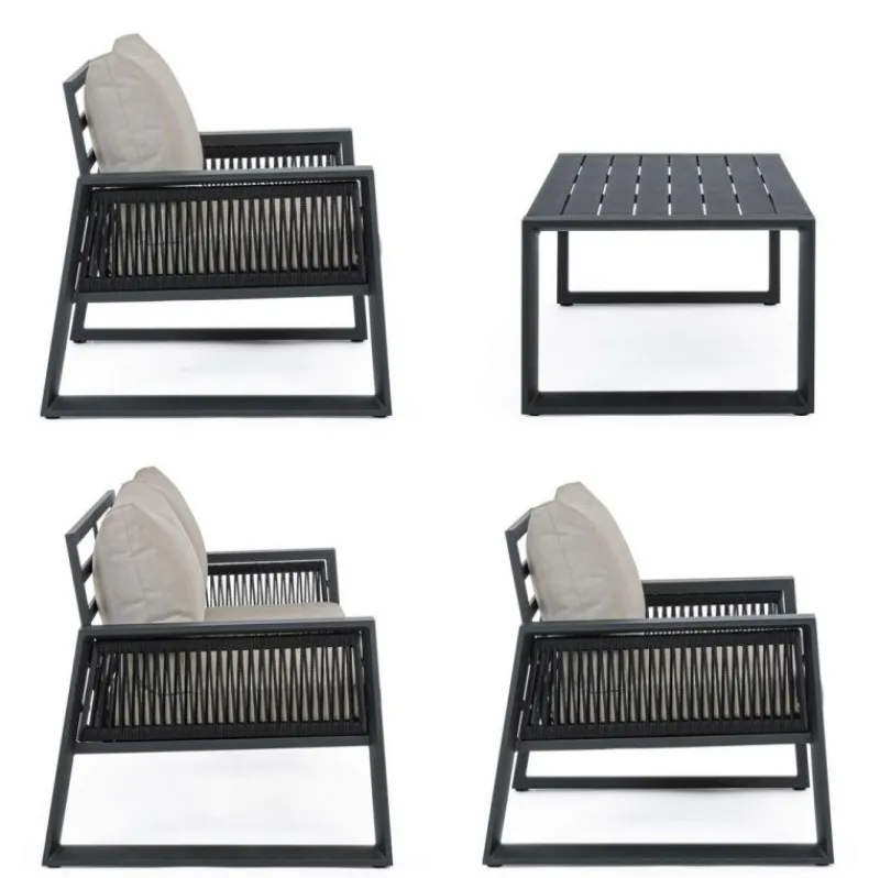 Hot Bizzotto SALOTTO IN ALLUMINIO ANTRACITE LH32 - CAPTIVA