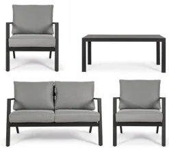 Bizzotto SALOTTO IN ALLUMINIO ANTRACITE YK13 - HARLEY