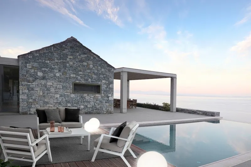 New Bizzotto SALOTTO IN ALLUMINIO CON CUSCINI BIANCO YK11 - HARLEY