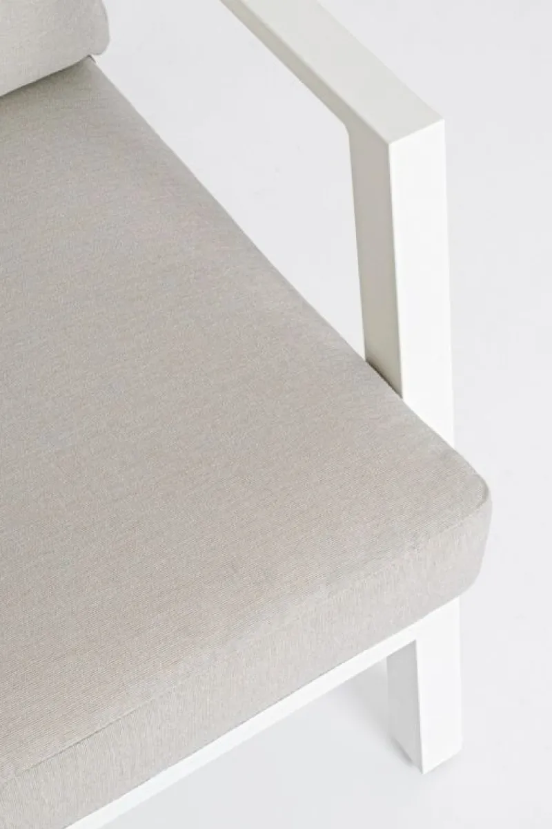 New Bizzotto SALOTTO IN ALLUMINIO CON CUSCINI BIANCO YK11 - HARLEY