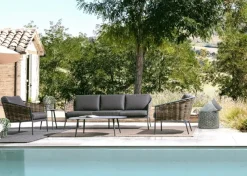 Discount Bizzotto SALOTTO IN FIBRA SINTETICA ANTRACITE YK13 - MARIBELA