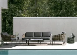 Discount Bizzotto SALOTTO IN FIBRA SINTETICA ANTRACITE YK13 - MARIBELA