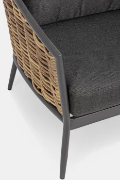 Discount Bizzotto SALOTTO IN FIBRA SINTETICA ANTRACITE YK13 - MARIBELA