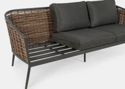 Discount Bizzotto SALOTTO IN FIBRA SINTETICA ANTRACITE YK13 - MARIBELA