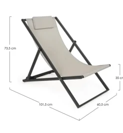 Bizzotto SDRAIO IN ALLUMINIO GRIGIO SCURO - TAYLOR