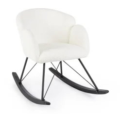 Sale Bizzotto SEDIA A DONDOLO EFFETTO BOUCLE' BIANCA - SIBILLA
