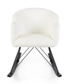 Sale Bizzotto SEDIA A DONDOLO EFFETTO BOUCLE' BIANCA - SIBILLA