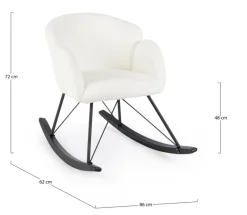 Sale Bizzotto SEDIA A DONDOLO EFFETTO BOUCLE' BIANCA - SIBILLA