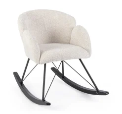 Discount Bizzotto SEDIA A DONDOLO EFFETTO BOUCLE' NATURALE - SIBILLA