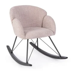 Best Bizzotto SEDIA A DONDOLO EFFETTO BOUCLE' ROSA ANTICO - SIBILLA