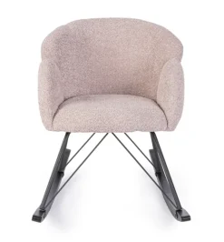 Best Bizzotto SEDIA A DONDOLO EFFETTO BOUCLE' ROSA ANTICO - SIBILLA