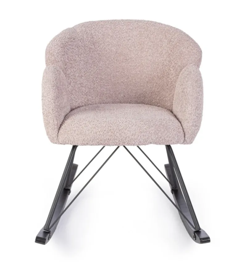 Best Bizzotto SEDIA A DONDOLO EFFETTO BOUCLE' ROSA ANTICO - SIBILLA