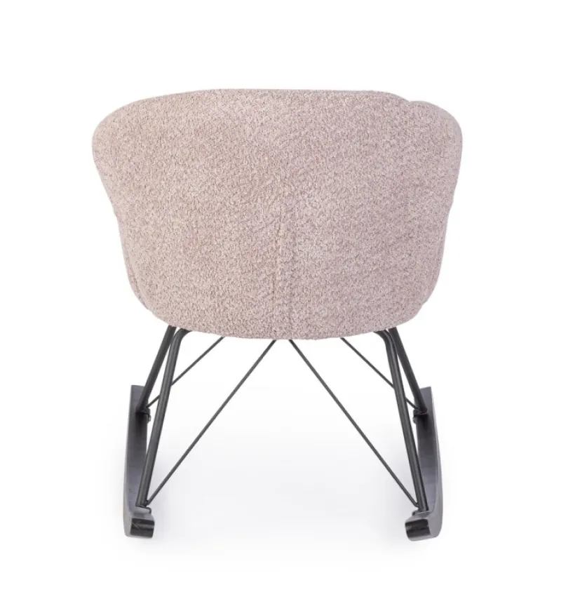 Best Bizzotto SEDIA A DONDOLO EFFETTO BOUCLE' ROSA ANTICO - SIBILLA