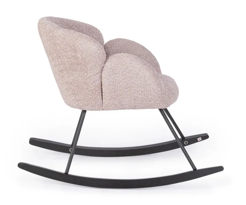 Best Bizzotto SEDIA A DONDOLO EFFETTO BOUCLE' ROSA ANTICO - SIBILLA