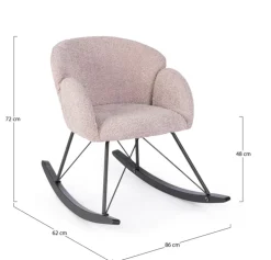Best Bizzotto SEDIA A DONDOLO EFFETTO BOUCLE' ROSA ANTICO - SIBILLA