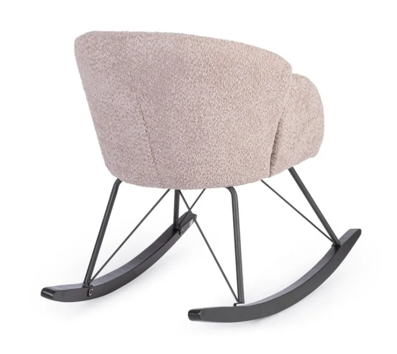 Best Bizzotto SEDIA A DONDOLO EFFETTO BOUCLE' ROSA ANTICO - SIBILLA