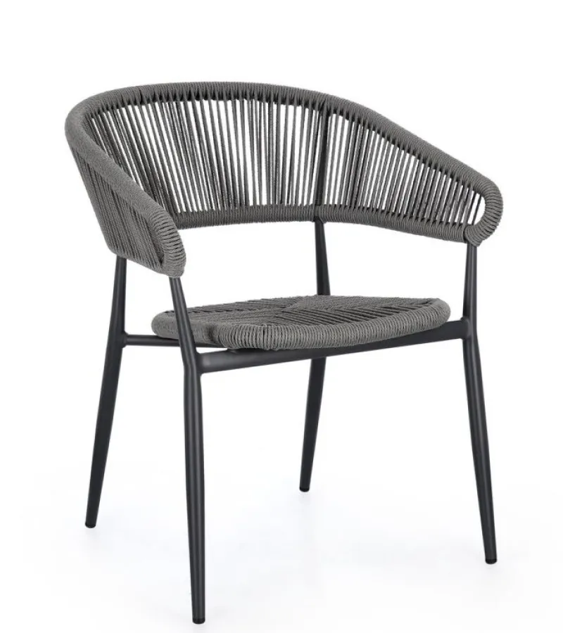 Outlet Bizzotto SEDIA C-BR ALGAIDA ANTRACITE/GRIGIO