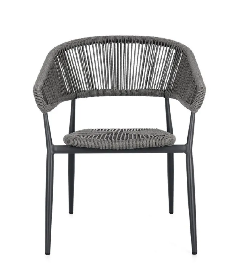 Outlet Bizzotto SEDIA C-BR ALGAIDA ANTRACITE/GRIGIO