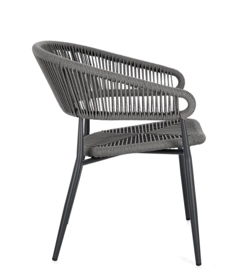 Outlet Bizzotto SEDIA C-BR ALGAIDA ANTRACITE/GRIGIO