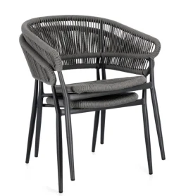 Outlet Bizzotto SEDIA C-BR ALGAIDA ANTRACITE/GRIGIO