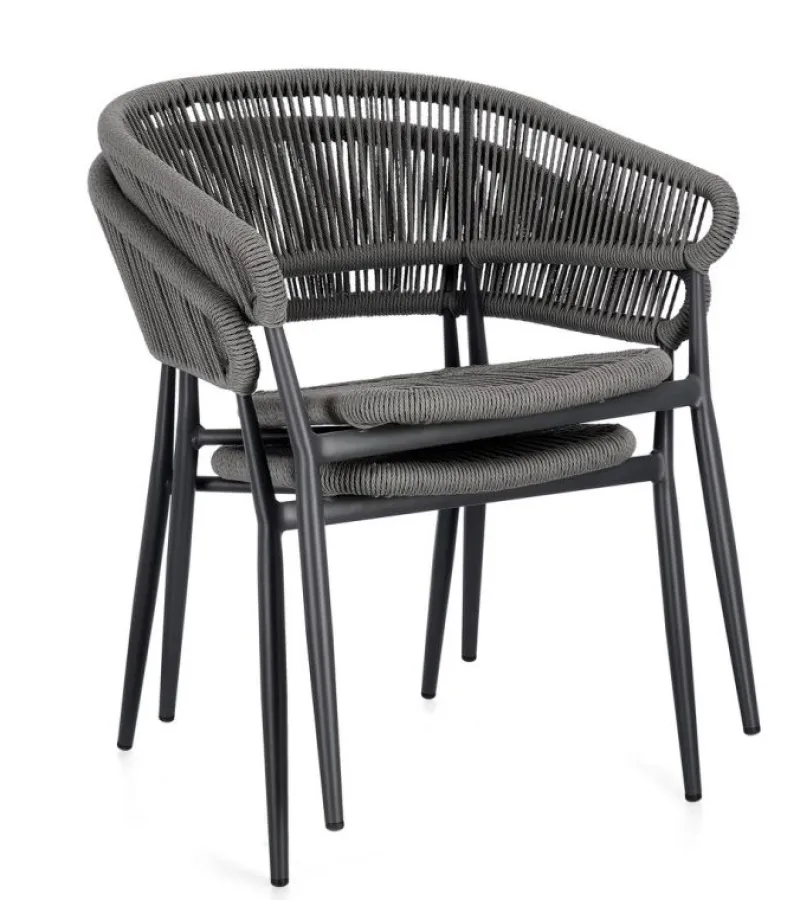 Outlet Bizzotto SEDIA C-BR ALGAIDA ANTRACITE/GRIGIO