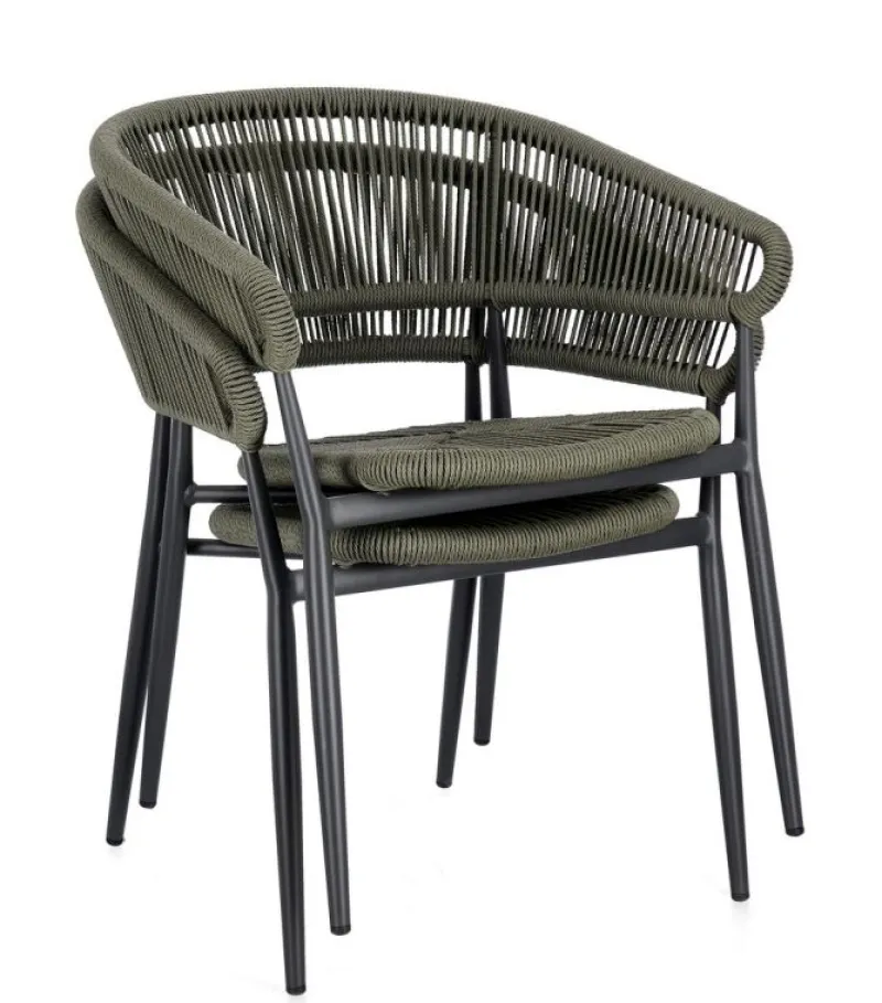 Hot Bizzotto SEDIA C-BR ALGAIDA ANTRACITE/VERDE