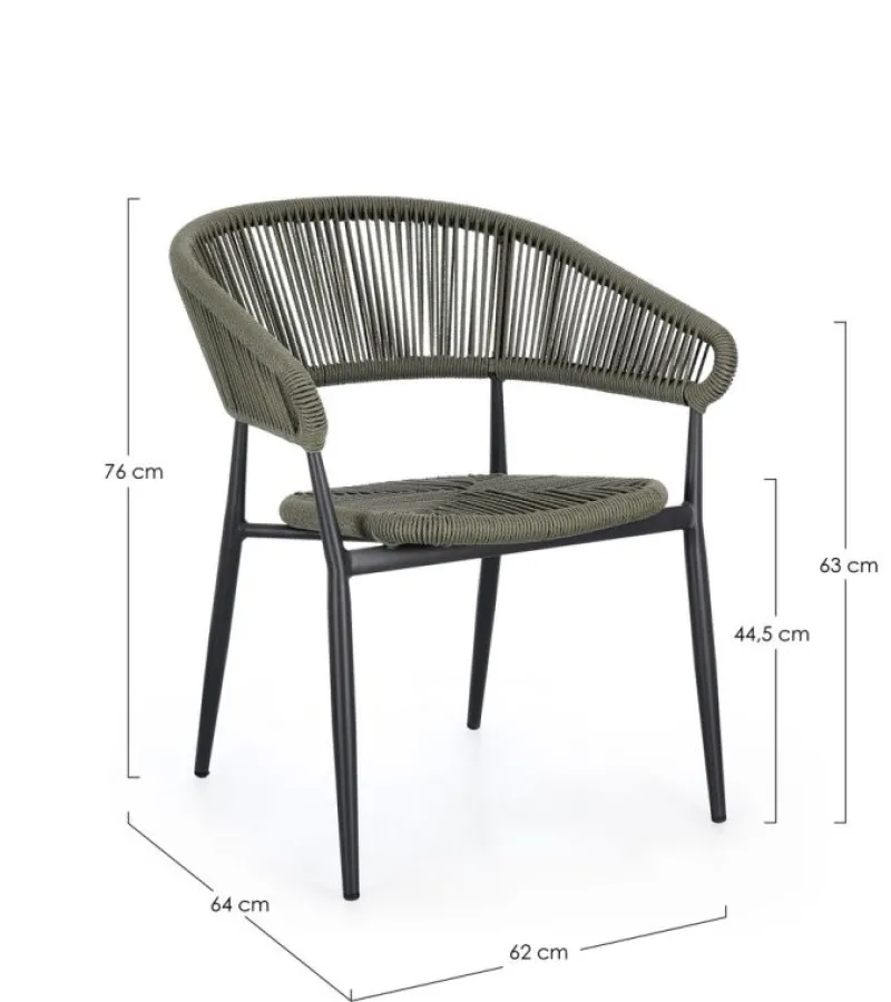 Hot Bizzotto SEDIA C-BR ALGAIDA ANTRACITE/VERDE