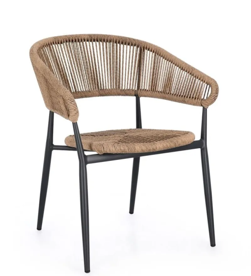 Hot Bizzotto SEDIA C-BR ALGAIDA ANTRACITE/NATURAL