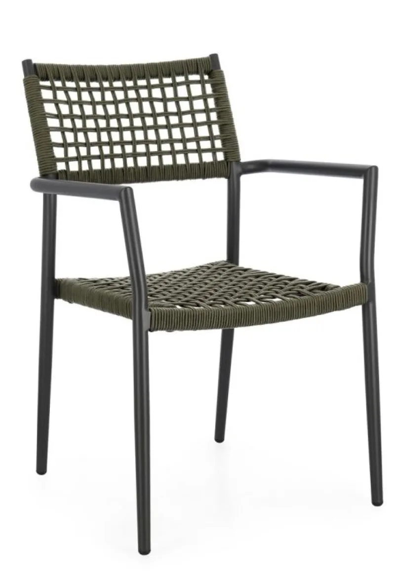 Outlet Bizzotto SEDIA C-BR CALETA ANTRACITE/VERDE