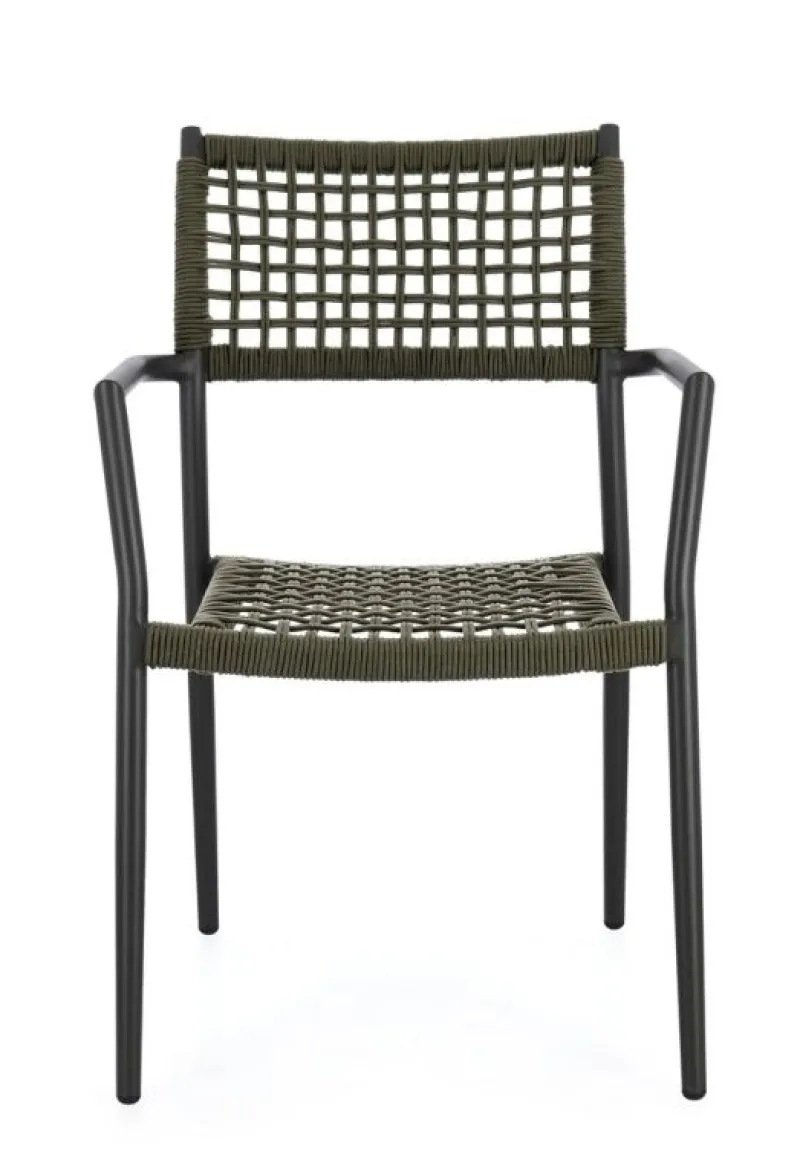 Outlet Bizzotto SEDIA C-BR CALETA ANTRACITE/VERDE