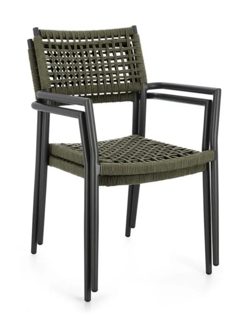 Outlet Bizzotto SEDIA C-BR CALETA ANTRACITE/VERDE