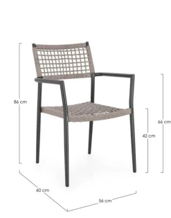 Outlet Bizzotto SEDIA C-BR CALETA ANTRACITE/KHAKI