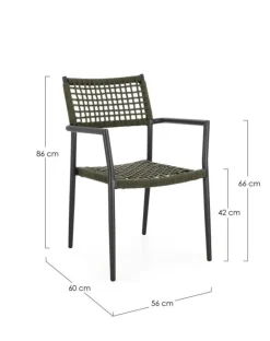 Bizzotto SEDIA C-BR CALETA ANTRACITE/VERDE