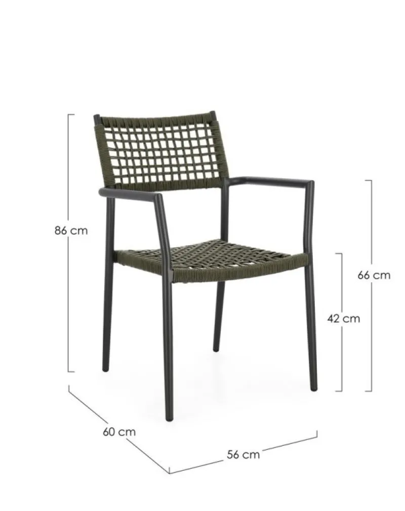 Bizzotto SEDIA C-BR CALETA ANTRACITE/VERDE
