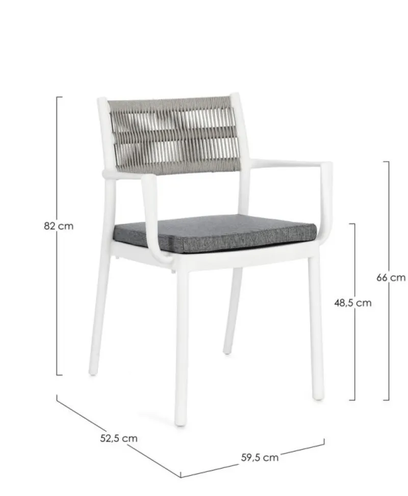 Clearance Bizzotto SEDIA C-BR C-C ALVIN BIANCO/GRIGIO CH.