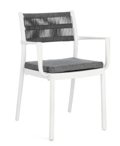Outlet Bizzotto SEDIA C-BR C-C ALVIN BIANCO/GRIGIO SCURO
