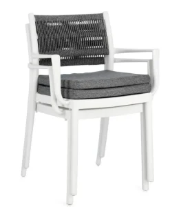 Outlet Bizzotto SEDIA C-BR C-C ALVIN BIANCO/GRIGIO SCURO