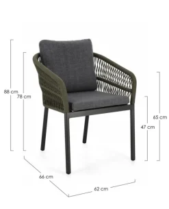 Discount Bizzotto SEDIA C-BR C-C GALDANA ANTRACITE/VERDE