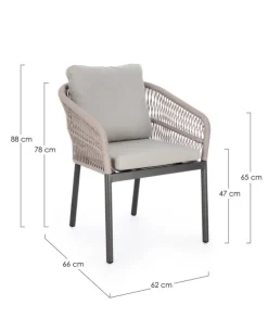 Hot Bizzotto SEDIA C-BR C-C GALDANA ANTRACITE/KHAKI