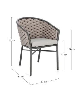 New Bizzotto SEDIA C-BR C-C MARGALIDA ANTRACITE/KHAKI