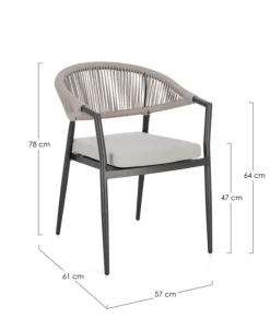 Discount Bizzotto SEDIA C-BR C-C MILLOR ANTRACITE/KHAKI