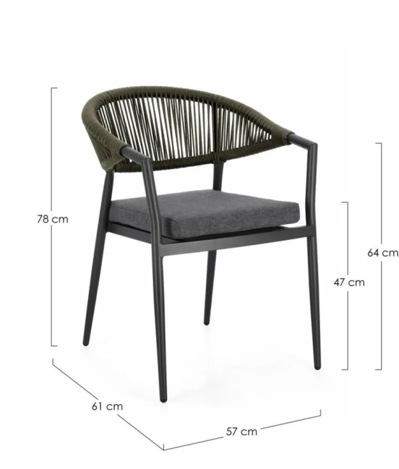 Outlet Bizzotto SEDIA C-BR C-C MILLOR ANTRACITE/VERDE