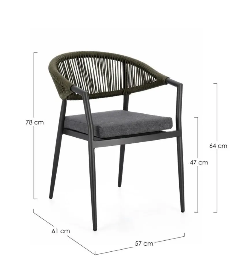 Bizzotto SEDIA C-BR C-C MILLOR ANTRACITE/VERDE