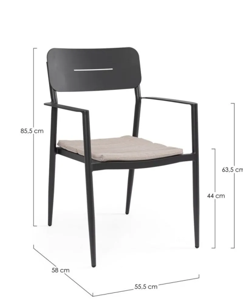 Clearance Bizzotto SEDIA C-BR C-C NEBULA ANTRACITE YK13