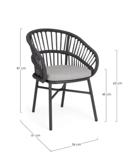 Online Bizzotto SEDIA C-BR C-C ODIVELAS ANTRACITE