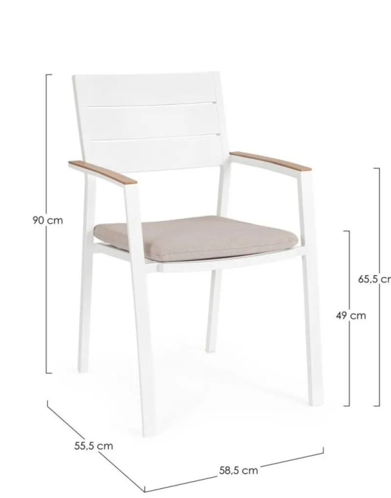 Outlet Bizzotto SEDIA C-BR C-C ZELMAR BIANCO YK11