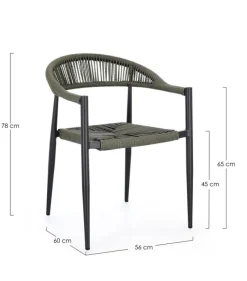 Online Bizzotto SEDIA C-BR JANDIA ANTRACITE/VERDE