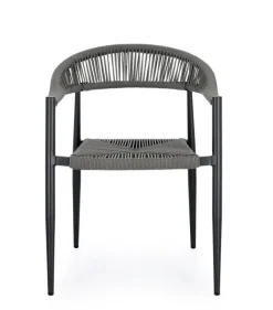 Outlet Bizzotto SEDIA C-BR JANDIA ANTRACITE/GRIGIO