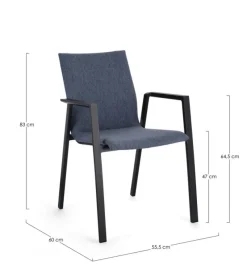 Outlet Bizzotto SEDIA C-BR ODEON ANTR-DENIM JX55