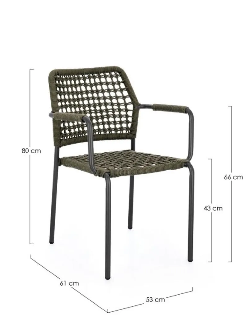 Clearance Bizzotto SEDIA C-BR RAJADA ANTRACITE/VERDE